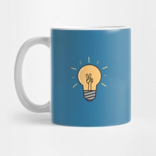 Cute Lightbulb peace sign t-shirt Mug